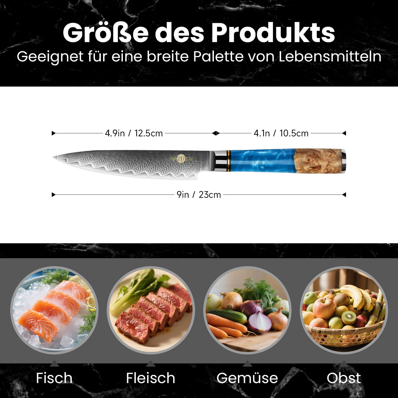 5-Zoll-Kochmesser aus Hochkohlenstoffstahl – Superscharfes Allzweckmesser mit ergonomischem Griff für präzises Schneiden und Obstverarbeitung