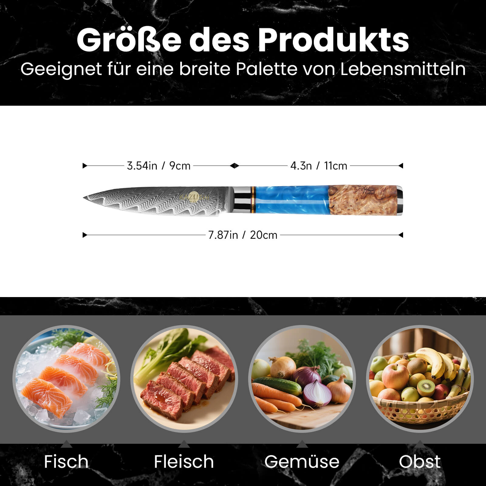 3,5-Zoll-Kochmesser aus Hochkohlenstoffstahl Superscharfes Schälmesser mit ergonomischem Griff für präzises Schälen und Schneiden