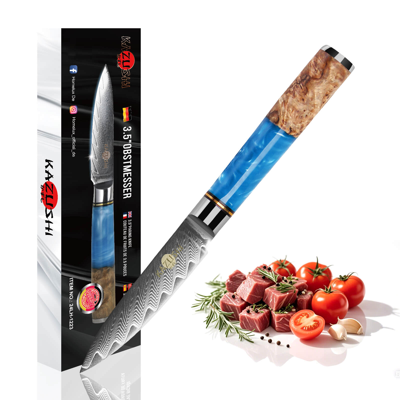 3,5-Zoll-Kochmesser aus Hochkohlenstoffstahl Superscharfes Schälmesser mit ergonomischem Griff für präzises Schälen und Schneiden