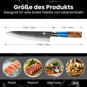 5-teiliges Profi Kochmesser Set – Superscharf, ergonomisch, rostfrei – Chefmesser, Santoku, Brotmesser, Universalmesser