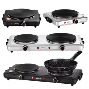 Homelux hotplate 1500W stove top, individually adjustable 5 heating levels, stainless steel hob for kitchen, office or camping 