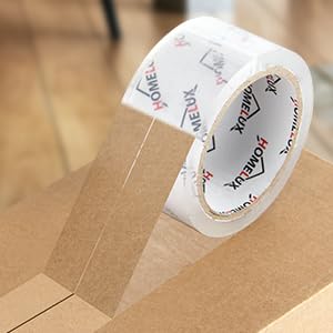HOMELUX Transparent Parcel Tape Low Noise, 66m long, 50mm wide, ideal for parcel shipping &amp; shipping boxes 