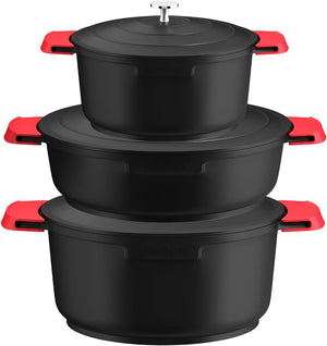 Homelux Kochtopf Set mit Deckel – 4L + 4L + 6L für vielseitiges Kochen