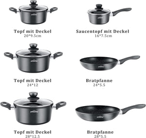 Graues Homelux Topfset aus hochwertigem Aluminium