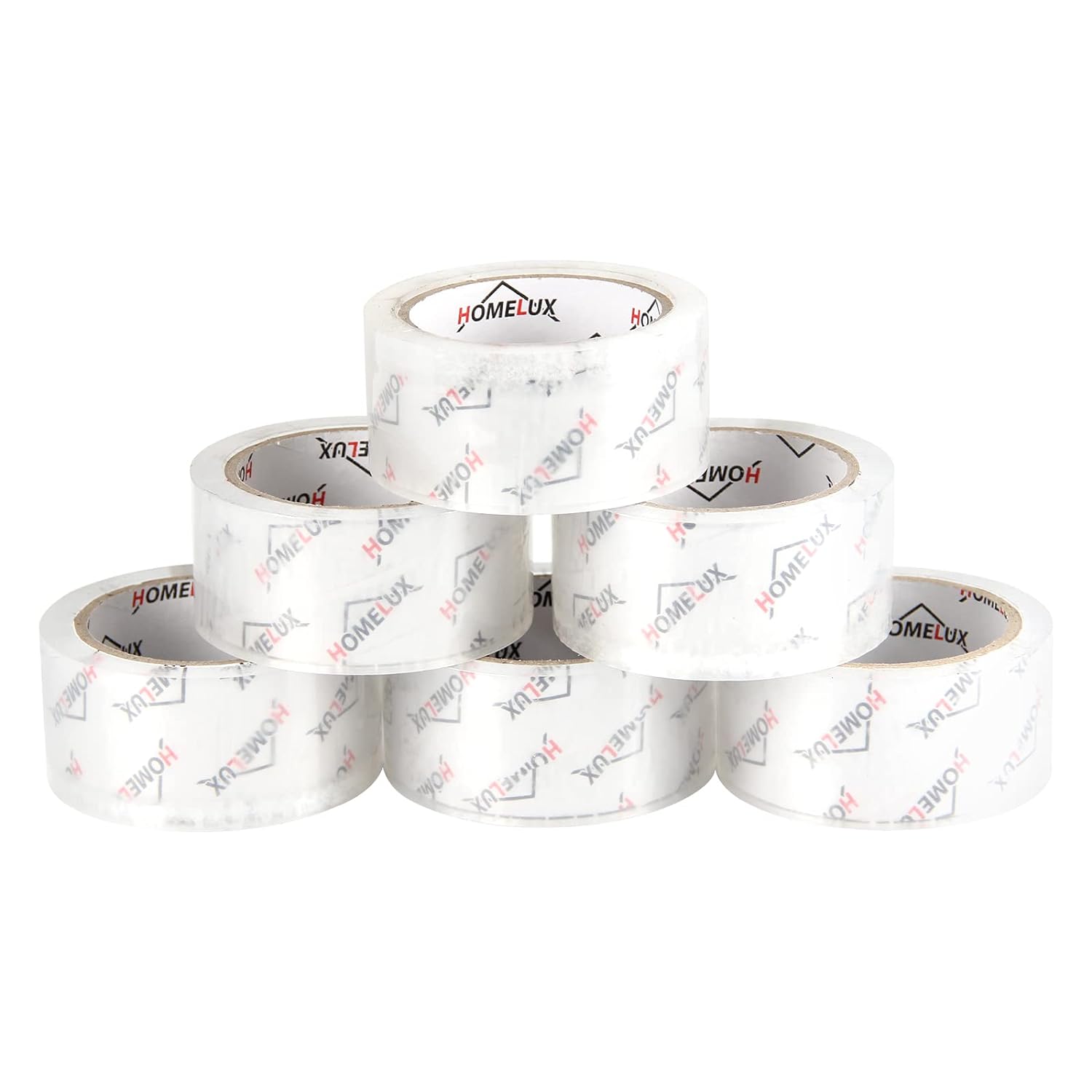 HOMELUX Transparent Parcel Tape Low Noise, 66m long, 50mm wide, ideal for parcel shipping &amp; shipping boxes 