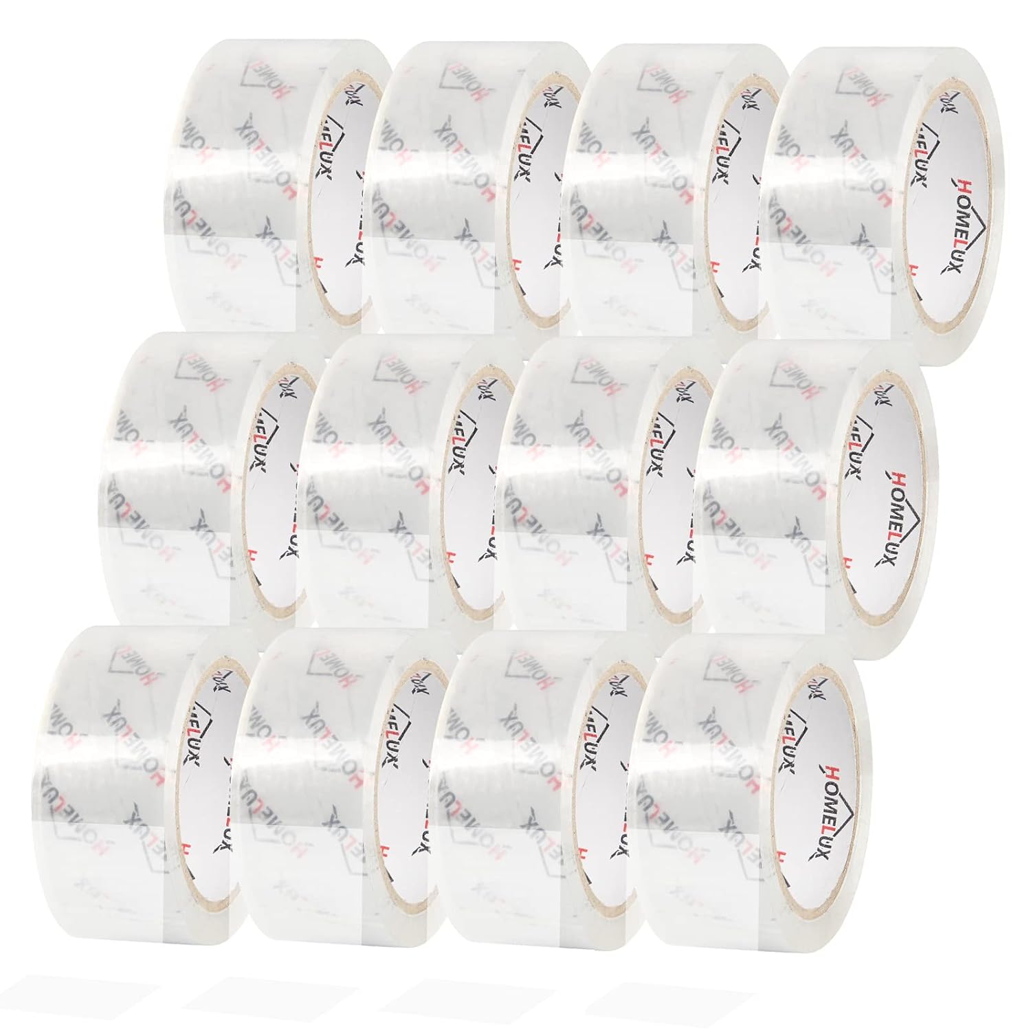 HOMELUX Transparent Parcel Tape Low Noise, 66m long, 50mm wide, ideal for parcel shipping &amp; shipping boxes 