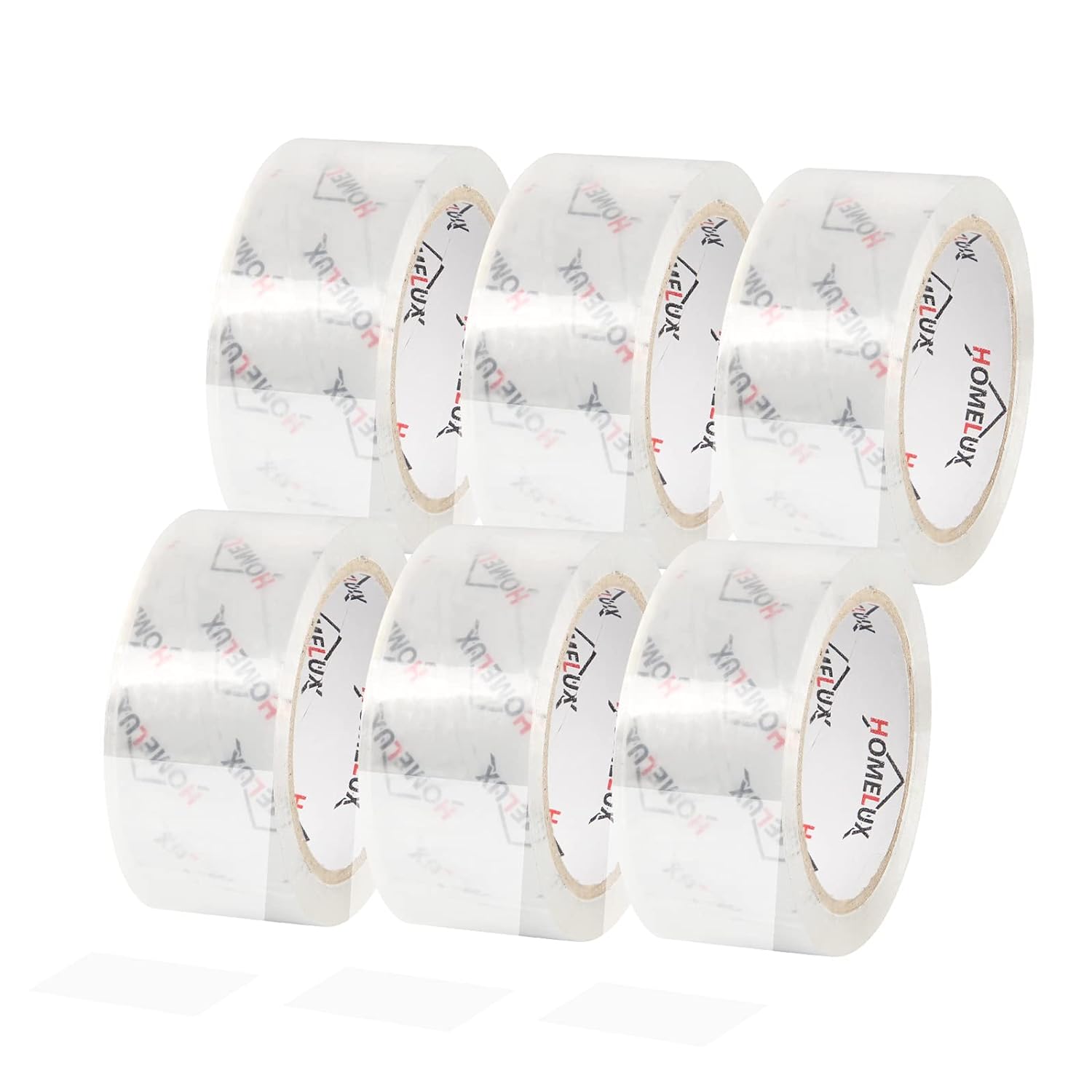 HOMELUX Transparent Parcel Tape Low Noise, 66m long, 50mm wide, ideal for parcel shipping &amp; shipping boxes 