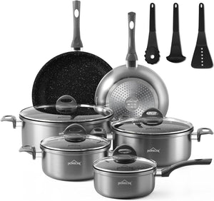 Pot set, HOMELUX pot set induction 7 pieces, induction pots set, cooking pot set, suitable for induction 