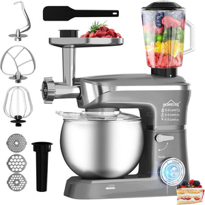 HOMELUX 3-in-1 food processor: meat grinder, kneading machine, 6-stage mixer 2000W, 1.5L juicer, 6L stainless steel bowl