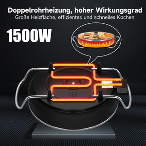 Electric pan: 5 temperature settings, pizza pan, multifunctional pan with non-stick coating and lid 