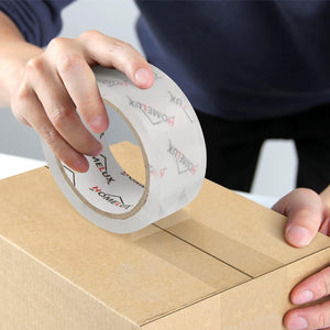 HOMELUX Transparent Parcel Tape Low Noise, 66m long, 50mm wide, ideal for parcel shipping &amp; shipping boxes 