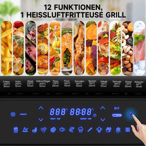 HOMELUX Fritteuse, 6-fach, Digital, Touch-Regler, 230°C, 1700W