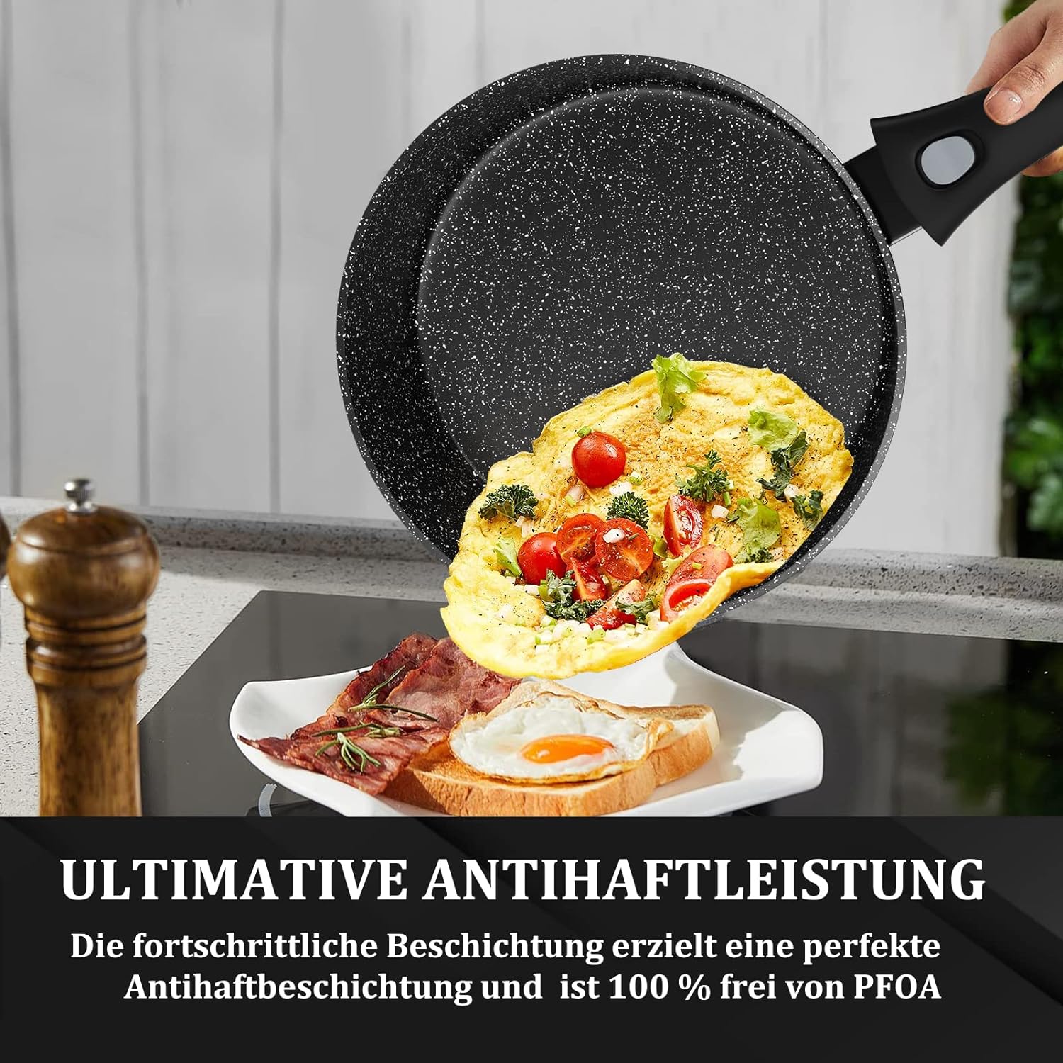 Langlebige Homelux Bratpfanne mit 5-lagiger Struktur für effiziente Wärmeverteilung