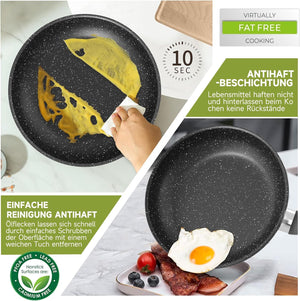 Pot set, HOMELUX pot set induction 7 pieces, induction pots set, cooking pot set, suitable for induction 