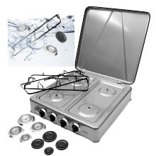 HOMELUX 6.2 KW gas cooker, 4 burner camping cooker hob cooker with lid stove gas outdoor