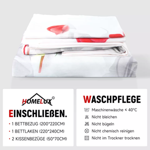 Bettwäsche-Set 220x240 cm mit 200x220 cm Bettbezug