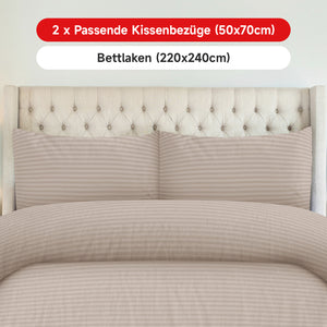 Bettwäsche-Set in schlichten Streifen für ein klassisches Schlafzimmer