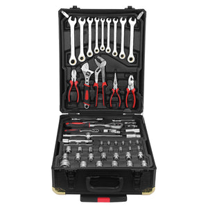 Werkzeugkoffer 599-tlg, Aluminiumkoffer, vielseitiges Werkzeugset für Werkstatt & Haushalt