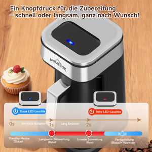 HOMELUX Türkische Kaffeemaschine 650W, Elektrischer Mokka-Zubereiter für 1-4 Tassen, 2 Brühmodi, Ein-Tasten-Bedienung, BPA-frei