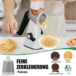 HOMELUX Gemüse- und Käseschneider 3-teilige Trommel Drehscheibenreiber