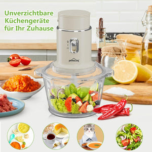 HOMELUX Zerkleinerer Mixer Mühle 2L Glas 600ml Becher