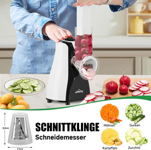 HOMELUX Elektr Gemüseschneider mit 5 Trommelklingen Käse- & Gemüsehobel