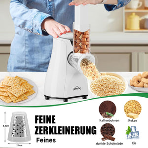 Elektrischer Käse- & Gemüsehobel 5-fach Reibe 5 Trommelklingen