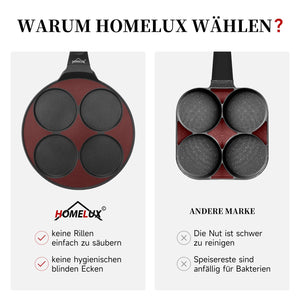 HOMELUX Crêpepfanne Pancake Pfanne Spiegeleipfanne 26cm mit Beschichtung