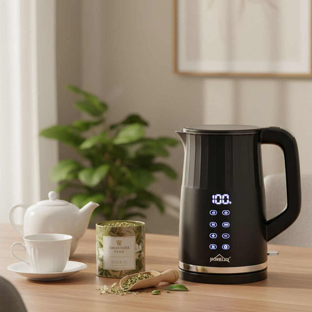 2200W Elektrischer Wasserkocher mit Temperaturwahl 40-100°C Edelstahl Doppelwand