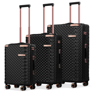 HOMELUX 3-teiliges Kofferset , Hartschalen-Reisekoffer, Leicht, ABS, Trolley-Rollkoffer, M-L-XL Hartschalenkoffer-Set