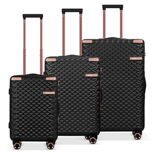 HOMELUX 3-teiliges Kofferset , Hartschalen-Reisekoffer, Leicht, ABS, Trolley-Rollkoffer, M-L-XL Hartschalenkoffer-Set