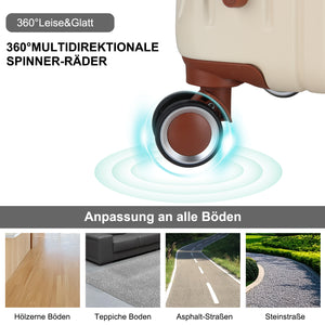 3 Teilig Reisekoffer Kofferset Hartschalen Kofferset mit Rollen Trolley Reisekoffer Set mit TSA-Schloss