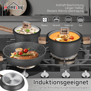 Hochwertiges Aluminium-Topfset für fettarmes Kochen