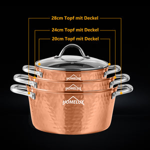 15-teiliges Kochgeschirr-Set: Aluminium, Kupfer-Optik, Induktion & Antihaftbeschichtung