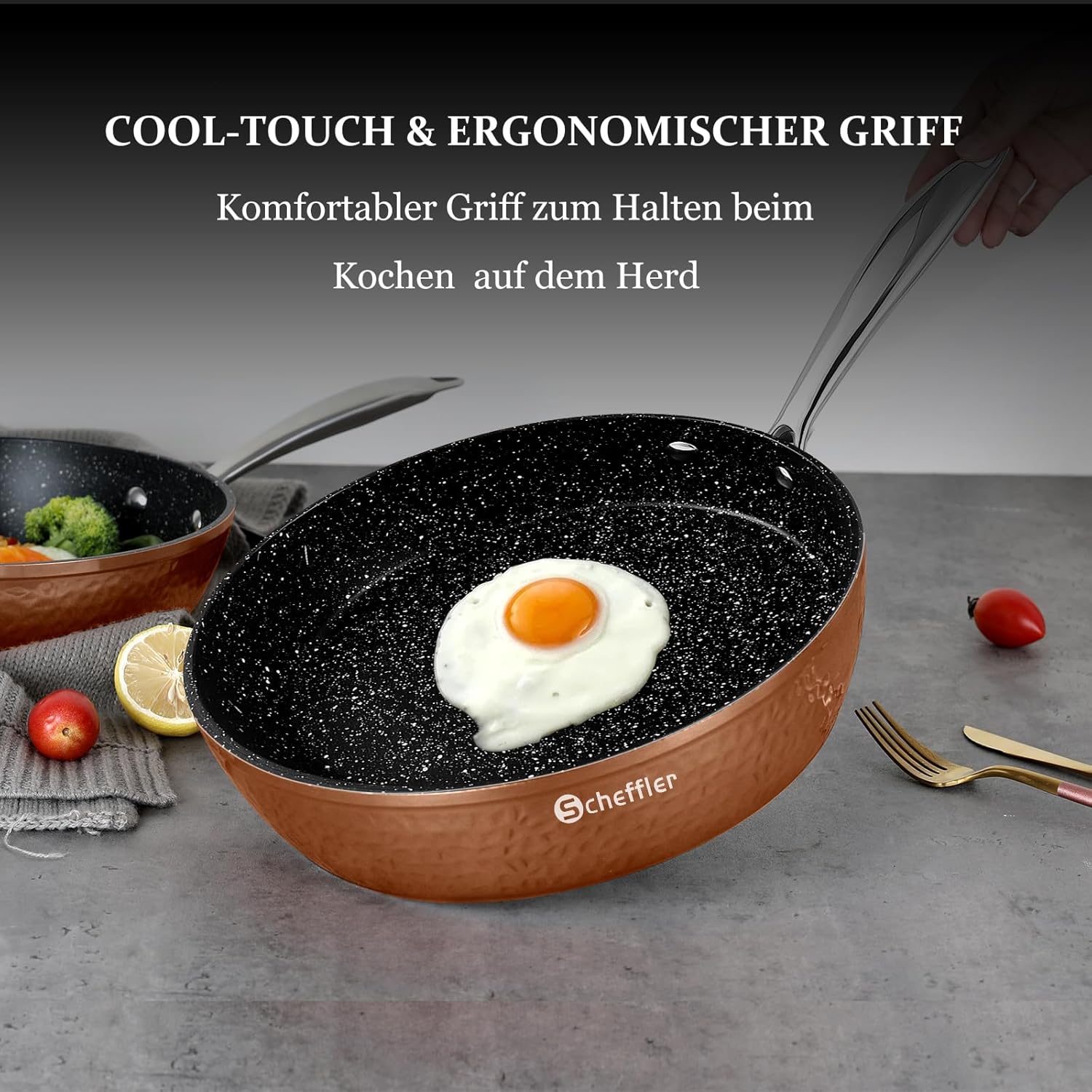 Topfset Scheffler Topfset Induktion 15-teilig, Induktions Töpfe Set,Töpfe mit Glasdeckel, Kochtopf-Set, Töpfe und Pfannen, Induktionsgeeignet