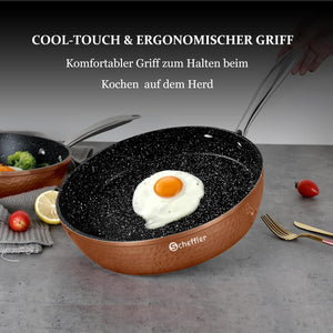 Topfset Scheffler Topfset Induktion 15-teilig, Induktions Töpfe Set,Töpfe mit Glasdeckel, Kochtopf-Set, Töpfe und Pfannen, Induktionsgeeignet