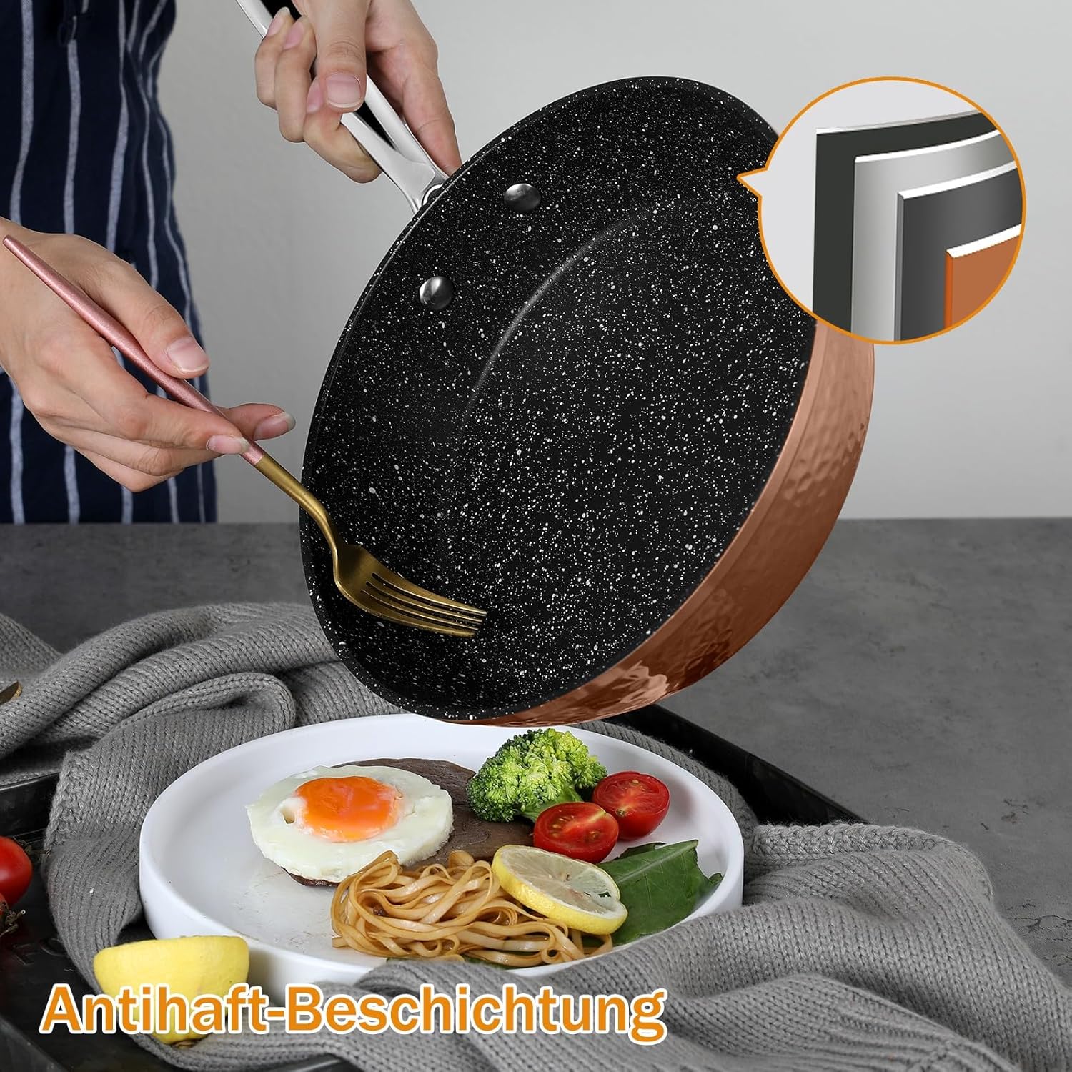 Topfset Scheffler Topfset Induktion 15-teilig, Induktions Töpfe Set,Töpfe mit Glasdeckel, Kochtopf-Set, Töpfe und Pfannen, Induktionsgeeignet