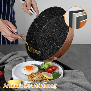 Topfset Scheffler Topfset Induktion 15-teilig, Induktions Töpfe Set,Töpfe mit Glasdeckel, Kochtopf-Set, Töpfe und Pfannen, Induktionsgeeignet