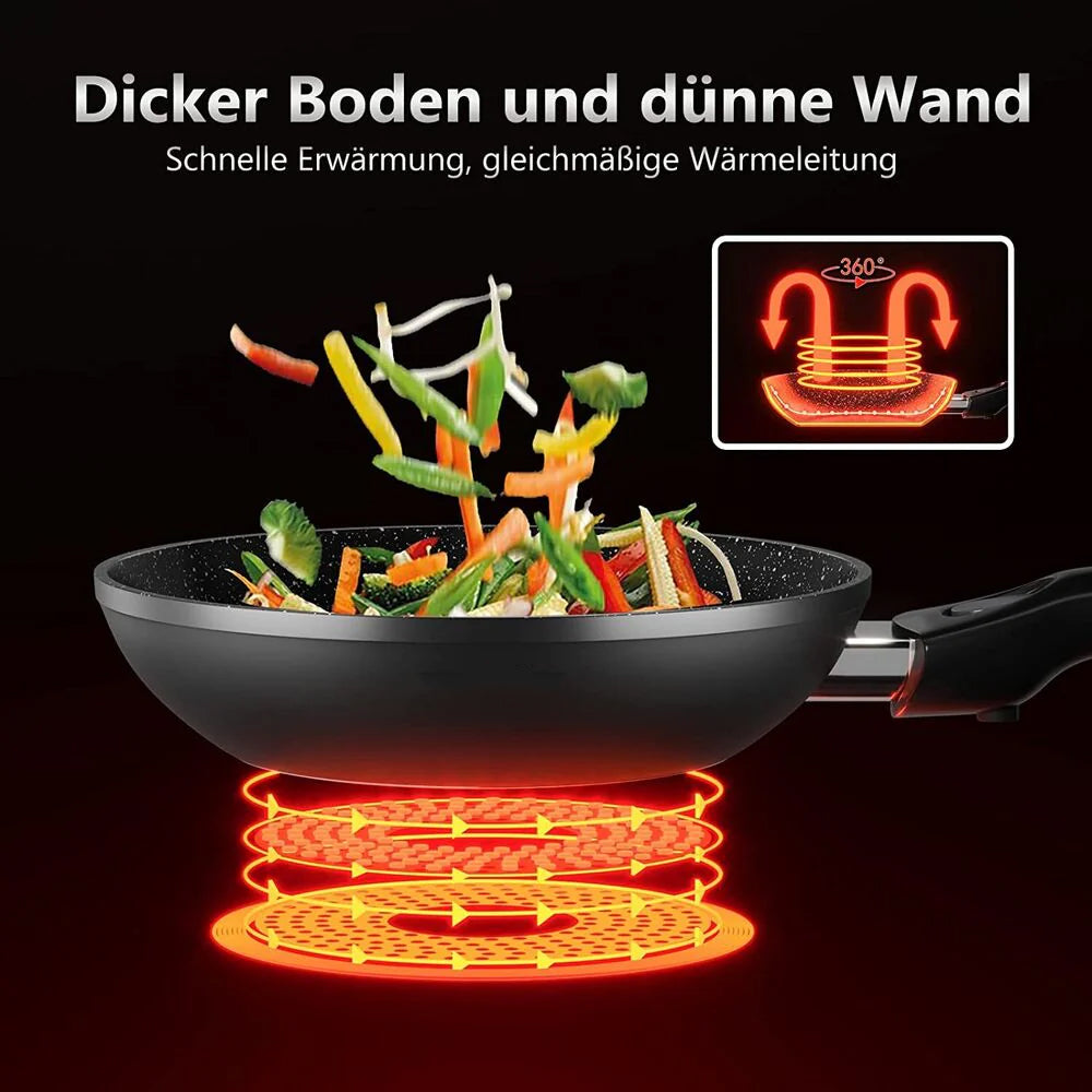 Scheffler Pfanne Bratpfanne 20 / 24 / 28 cm Abnehmbarer Griff Pfannen Induktionsgeeignet