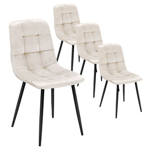 HOMELUX 4er Set Küchen Esszimmerstühle mit Rückenlehne & Samtbezug, ergonomische Sitzfläche, Metallbeine, 110 kg belastbar