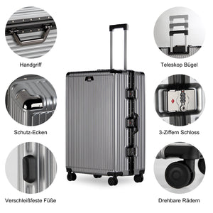 3-teiliges Kofferset Hartschalenkoffer ABS Leicht Trolley Rollkoffer Set M-L-XL Hartschale Reisekoffer