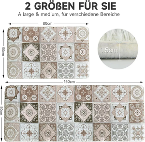 2-teiliges Badteppich-Set für vielseitige Anwendungen in Badezimmer, Küche und Flur