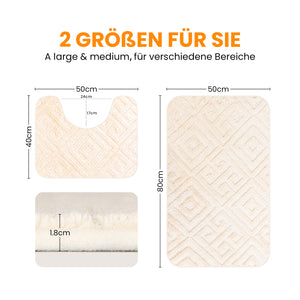 HOMELUX 2-teiliges Badematten-Set, rutschfest, weich, flauschig, inkl. WC-Vorleger mit Ausschnitt