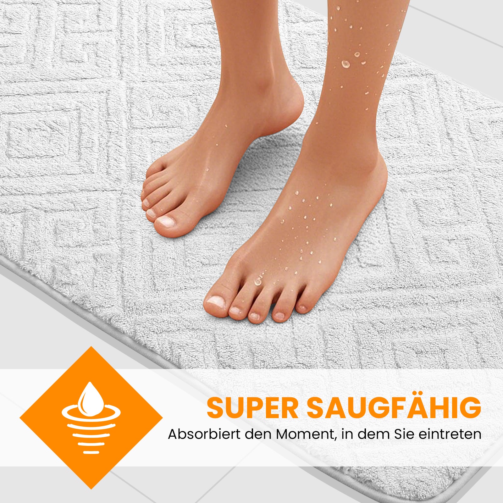 HOMELUX 2-teiliges Badematten-Set, rutschfest, weich, flauschig, inkl. WC-Vorleger mit Ausschnitt