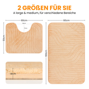 HOMELUX 2-teiliges Badematten-Set, rutschfest, weich, flauschig, inkl. WC-Vorleger mit Ausschnitt