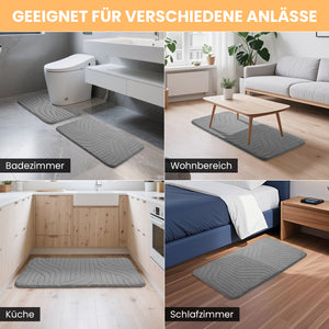 HOMELUX 2-teiliges Badematten-Set, rutschfest, weich, flauschig, inkl. WC-Vorleger mit Ausschnitt