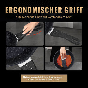 HOMELUX 3-teiliges Bratpfannen-Set Ø20/24/28cm, kratzfeste Antihaftbeschichtung, Induktion, für alle Herdarten geeignet