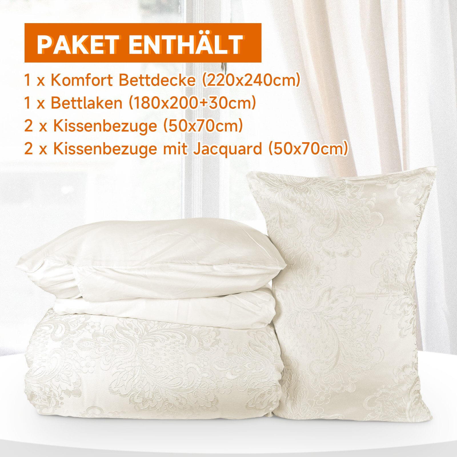 LEAONME Bettwäsche-Set – 3-teilig, Salbeigrün, 228x248 Cm, Mikrofaser, Für Alle Jahreszeiten