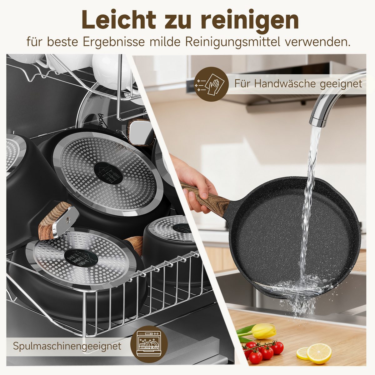 HOMELUX Topf-Set 8-teiliges Induktions-Topfset aus Aluminiumguss mit D – homelux-shop