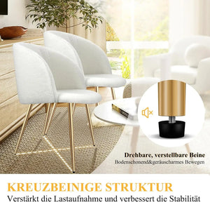 Stuhl mit mattschwarzen Beinen und Bouclé-Bezug